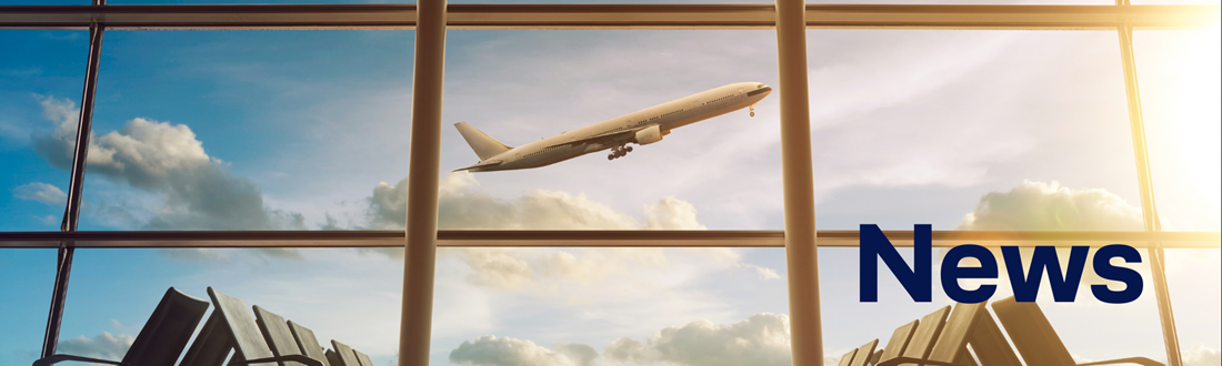 Ein startendes Flugzeug, Schrift News